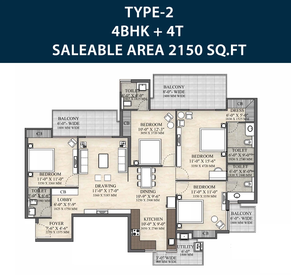 Irish Platinum 3bhk Floor Plan